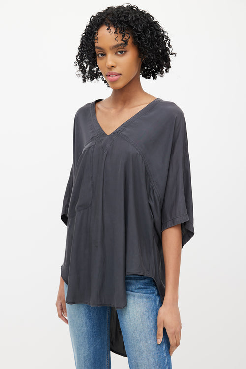 Smythe Grey V-Neck Top