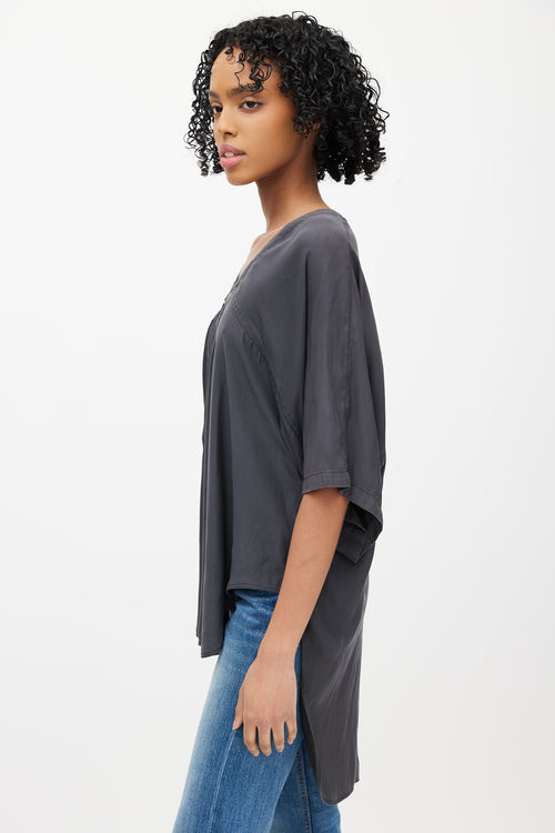 Smythe Grey V-Neck Top