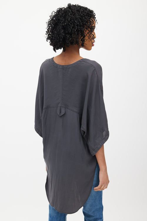 Smythe Grey V-Neck Top