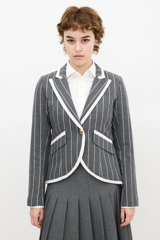 Smythe Grey 
White Striped Blazer