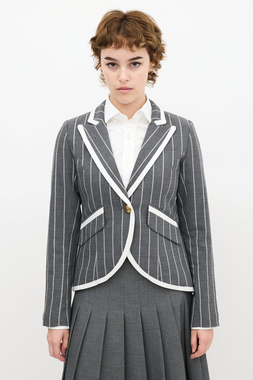 Smythe Stripe One Button Blazer