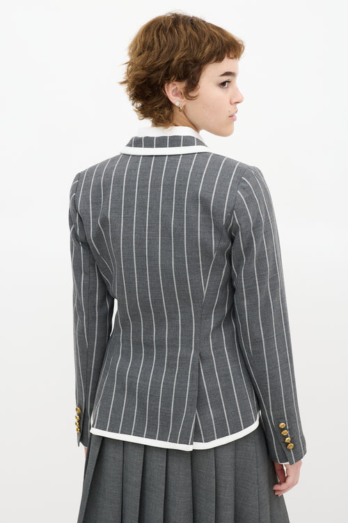 Smythe Grey 
White Striped Blazer