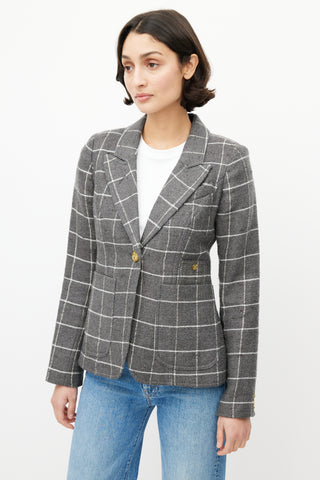 Smythe Grey 
White Wool Windowpane Blazer