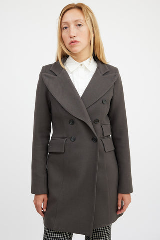 Smythe Grey Wool Double Breasted Coat