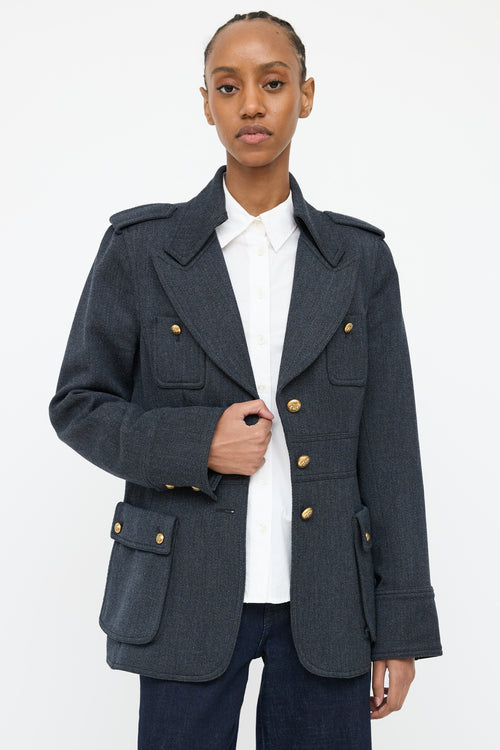 Smythe Grey Wool Military Jacket