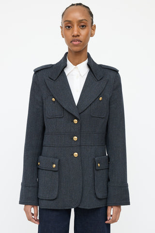 Smythe Grey Wool Military Jacket