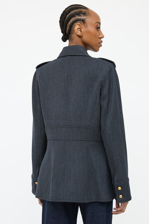 Smythe Grey Wool Military Jacket