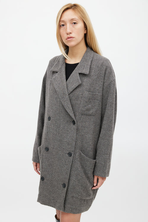 Smythe Grey Wool 
Mohair Double Breasted Slouchy Coat