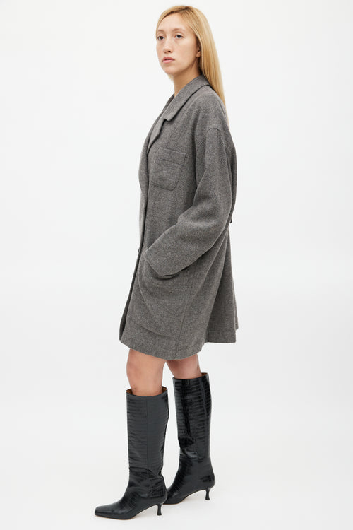 Smythe Grey Wool 
Mohair Double Breasted Slouchy Coat