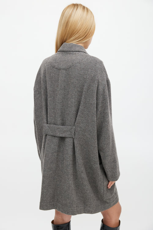 Smythe Grey Wool 
Mohair Double Breasted Slouchy Coat