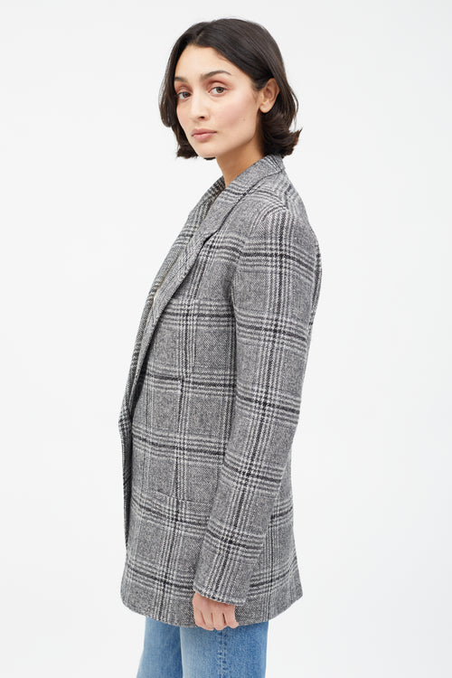 Smythe Grey Wool Plaid Blazer