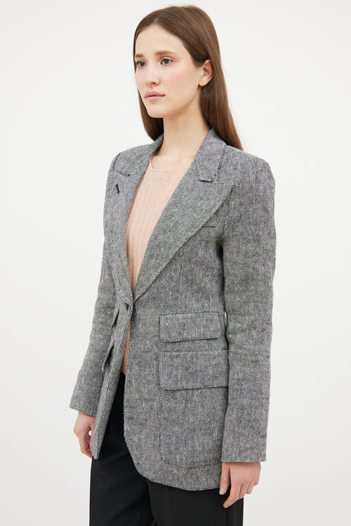 Smythe Grey Linen Woven Blazer