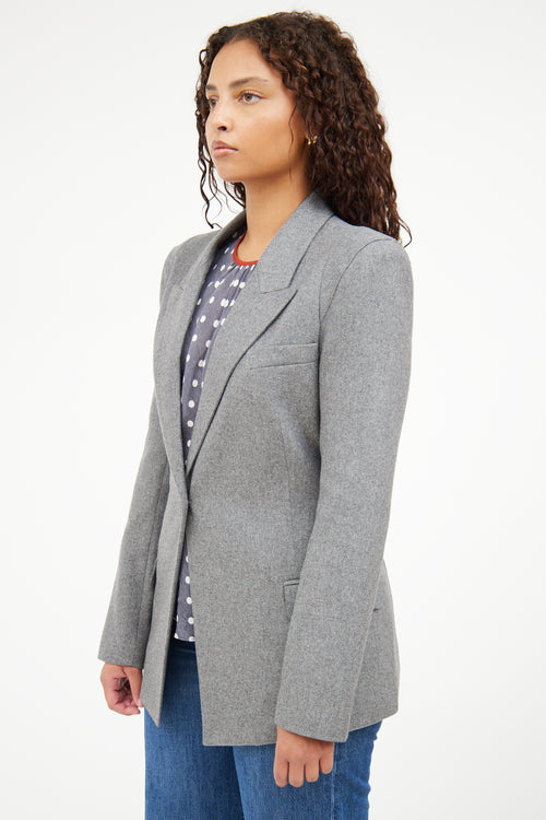 Smythe Grey Wool Button Blazer