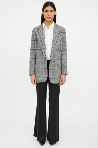 Smythe Grey Plaid Wool  Blazer