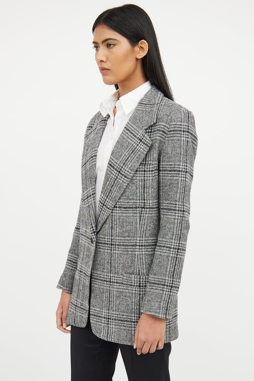 Smythe Grey Plaid Wool  Blazer