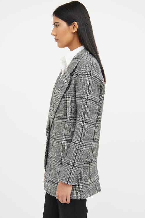 Smythe Grey Plaid Wool  Blazer