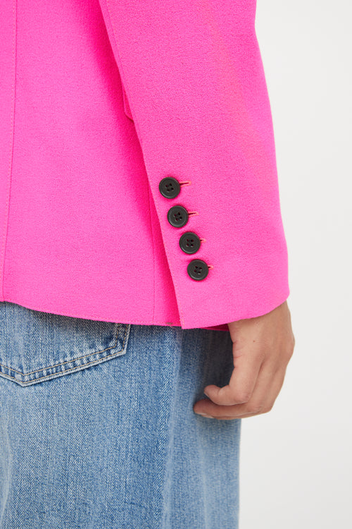 Smythe Pink Button Wool Blazer