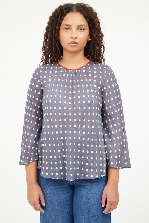 Smythe Grey Polka Dot Blouse