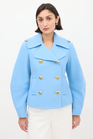 Smythe Light Blue Wool Double Breasted Jacket