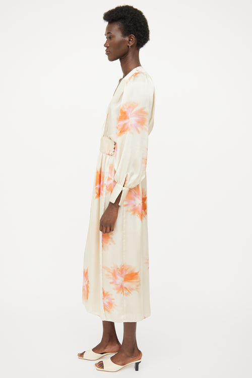 Smythe Beige 
Pink Floral Maxi Dress