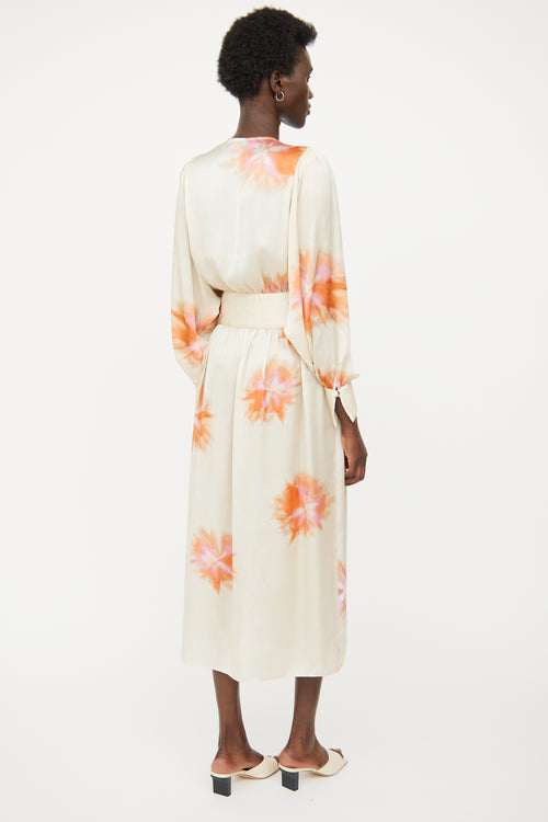 Smythe Beige 
Pink Floral Maxi Dress