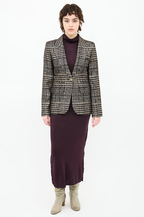 Smythe Metallic Houndstooth Blazer