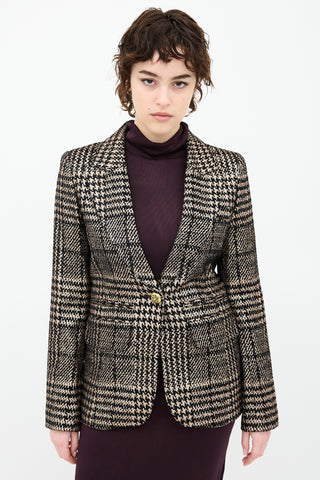 Smythe Metallic Houndstooth Blazer