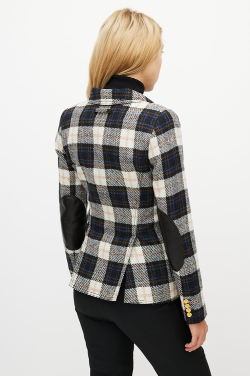 Smythe Cream 
Multicolour Wool Plaid Blazer