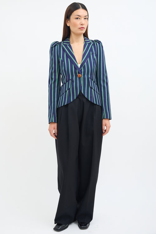 Smythe Stripe Pouf Sleeve Blazer