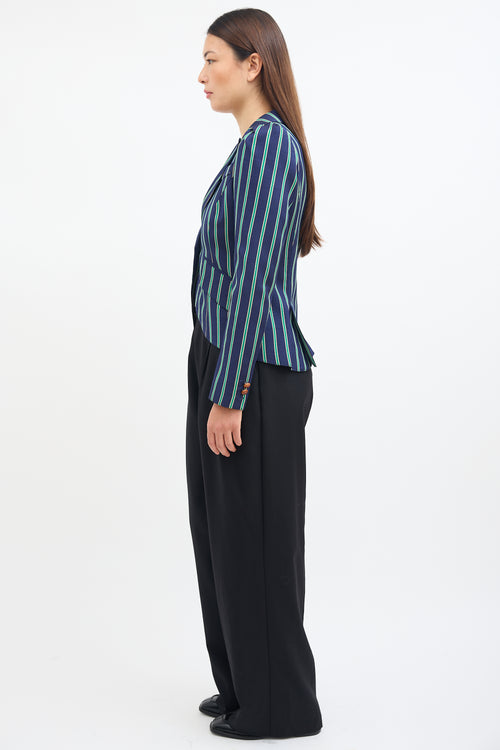 Smythe Stripe Pouf Sleeve Blazer