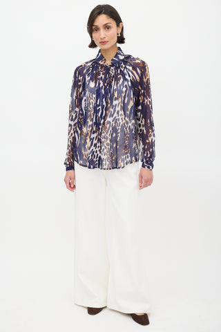 Smythe Navy 
Multicolour Sheer Printed Shirt