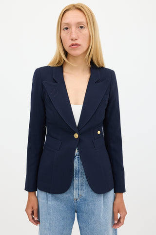 Smythe Navy Wool Four Pocket Blazer