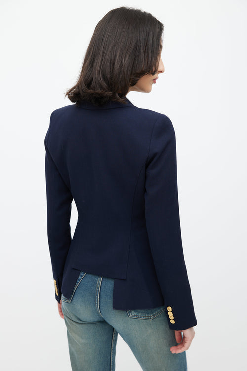 Smythe Navy Wool One Button Blazer