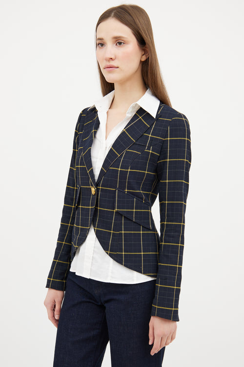 Smythe Navy 
Yellow Plaid Blazer