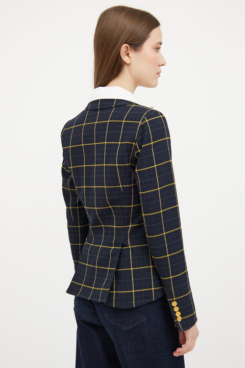 Smythe Navy 
Yellow Plaid Blazer