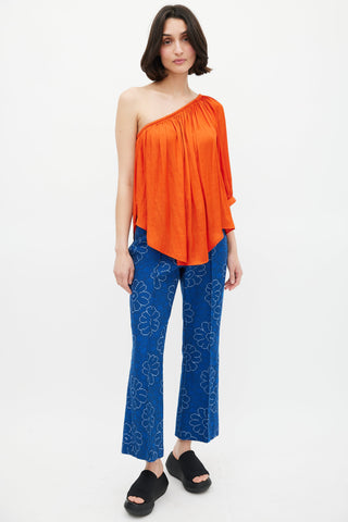 Smythe Orange One Shoulder Blouse