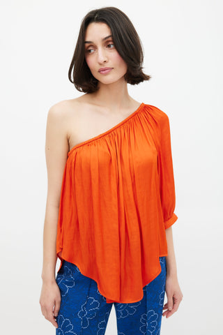 Smythe Orange One Shoulder Blouse