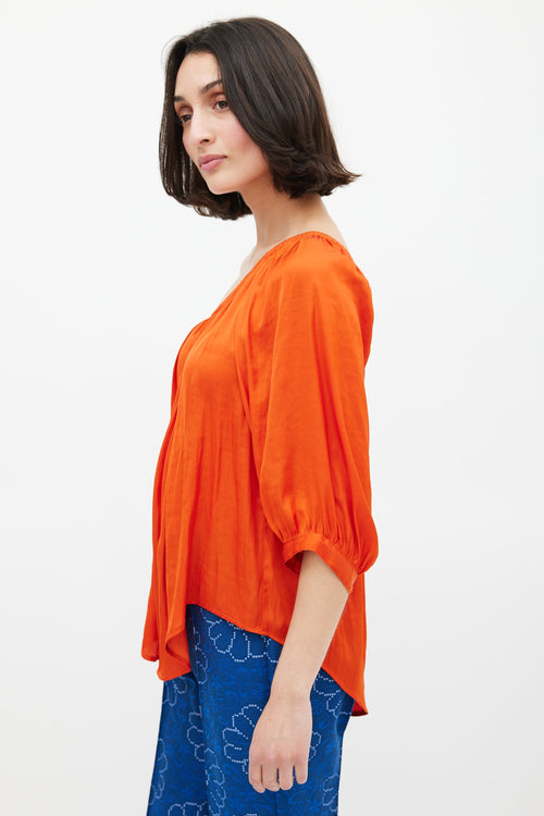 Smythe Orange One Shoulder Blouse