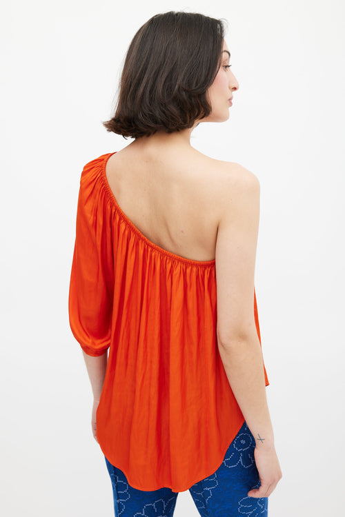 Smythe Orange One Shoulder Blouse