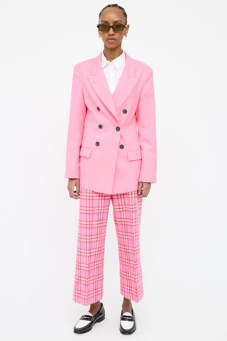 Smythe Pink Neon Double Breasted  Blazer