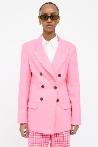 Smythe Pink Neon Double Breasted  Blazer