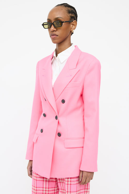 Smythe Pink Neon Double Breasted  Blazer