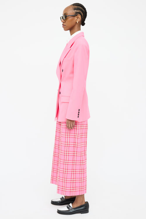 Smythe Pink Neon Double Breasted  Blazer