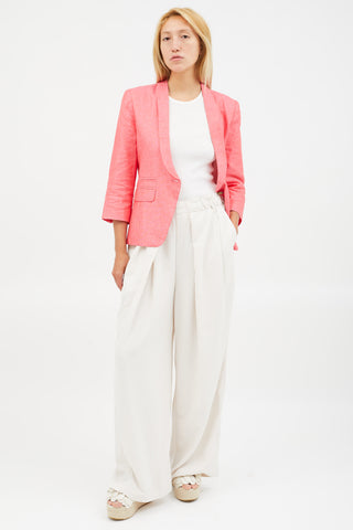 Smythe Pink Linen Blazer