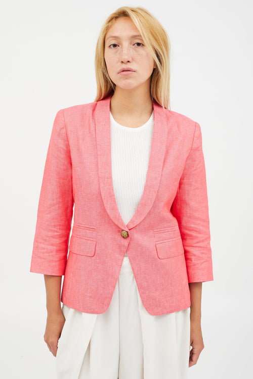 Smythe Pink Linen Blazer