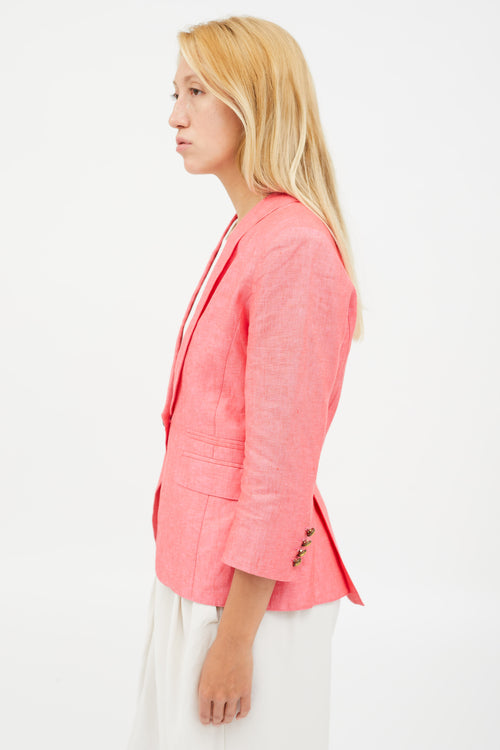 Smythe Pink Linen Blazer