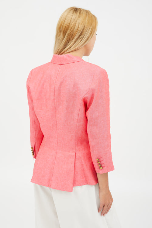 Smythe Pink Linen Blazer