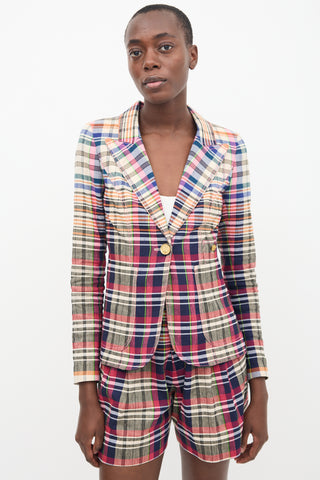 Smythe Plaid Duchess Blazer