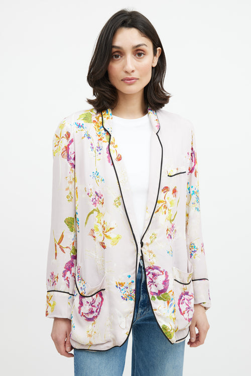 Smythe Pink 
Multicolour Floral Blazer