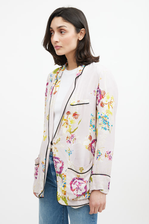 Smythe Pink 
Multicolour Floral Blazer